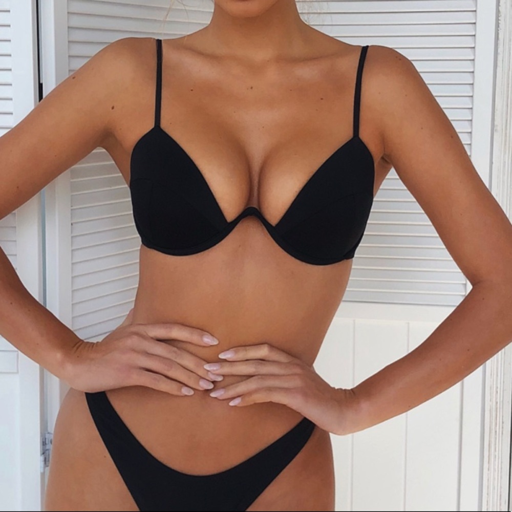 White fox bikini top